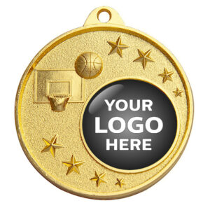 Shooting Stars Logo Basketball Medal