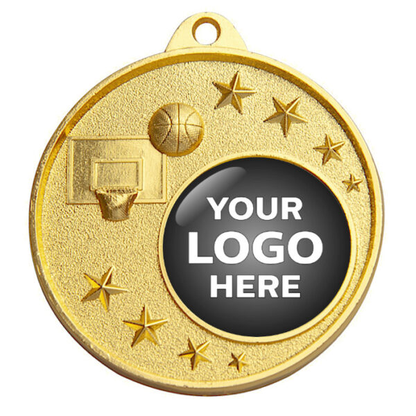 Shooting Stars Logo Basketball Medal