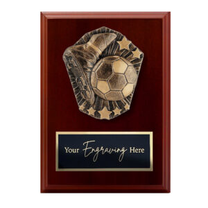 Cosmos Walnut Plaque Football / Soccer Theme