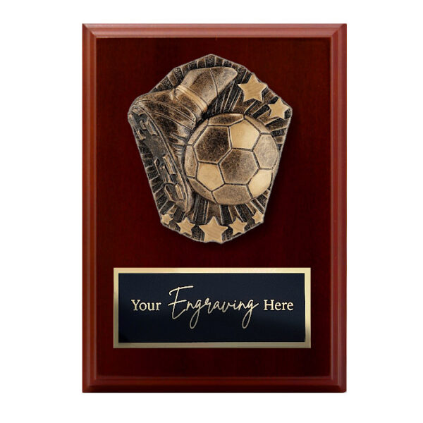 Cosmos Walnut Plaque Football / Soccer Theme