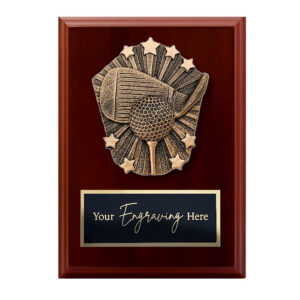 Cosmos Walnut Plaque Golf