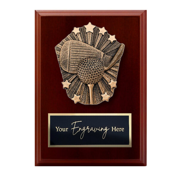 Cosmos Walnut Plaque Golf