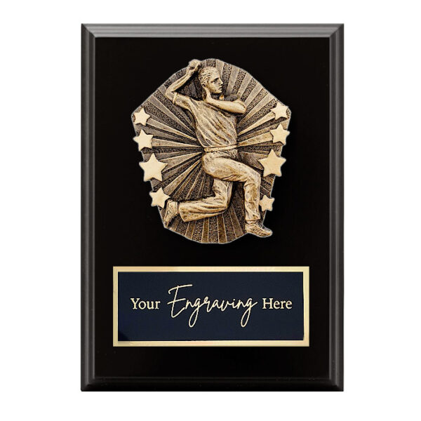 Cosmos Black Plaque Cricket Male Bowler