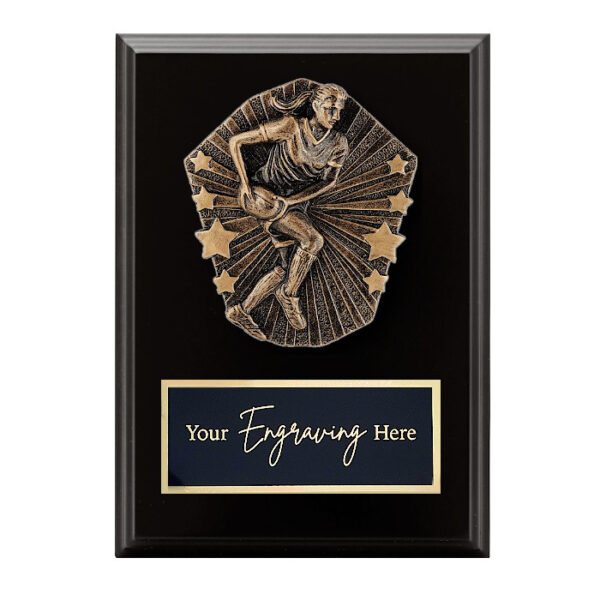 Cosmos Black Plaque Rugby League / Union Female