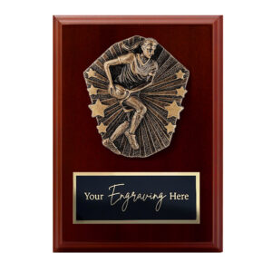 Cosmos Walnut Plaque Rugby League / Union Female