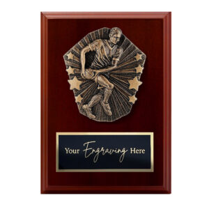 Cosmos Walnut Plaque Rugby League / Union Male