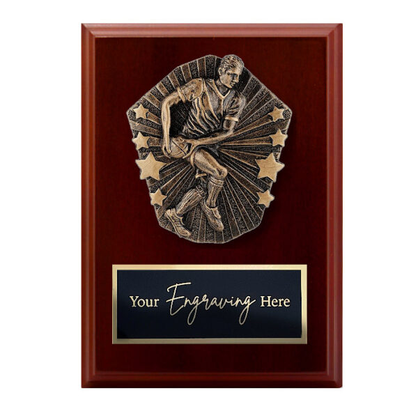 Cosmos Walnut Plaque Rugby League / Union Male