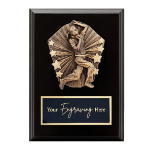 Cosmos Black Plaque Cricket Female Bowler