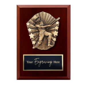 Cosmos Walnut Plaque Cricket Female Batting