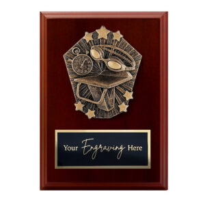 Cosmos Walnut Plaque Swimming