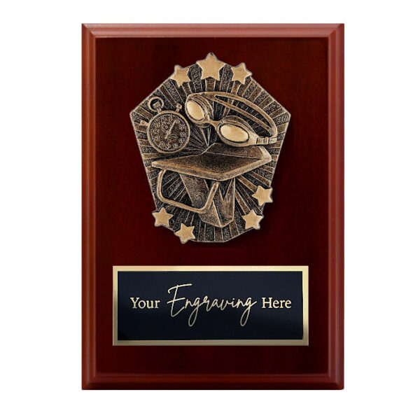 Cosmos Walnut Plaque Swimming