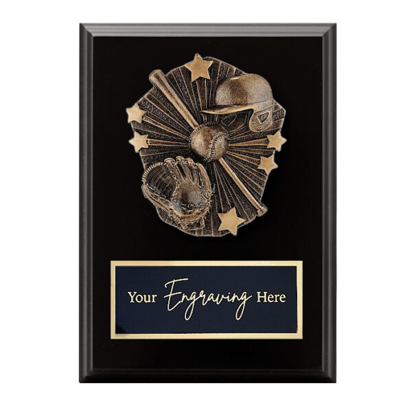 Cosmos Black Plaque Baseball