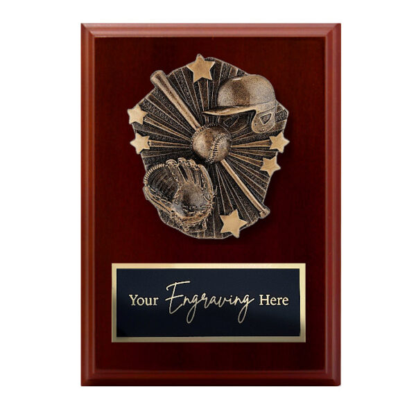 Cosmos Walnut Plaque Baseball
