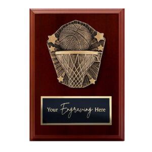 Cosmos Walnut Plaque Basketball