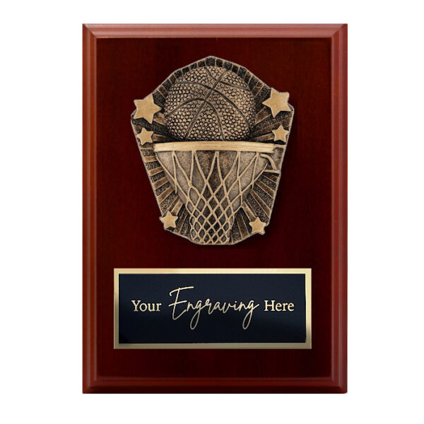 Cosmos Walnut Plaque Basketball
