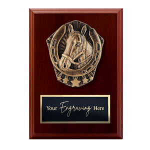 Cosmos Walnut Plaque Equestrian / Horse
