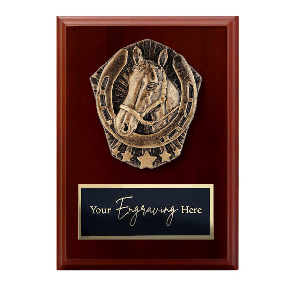 Cosmos Walnut Plaque Equestrian / Horse