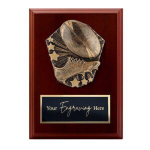 Cosmos Walnut Plaque Rugby League / Union Theme