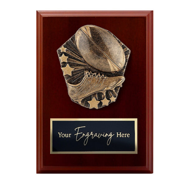 Cosmos Walnut Plaque Rugby League / Union Theme