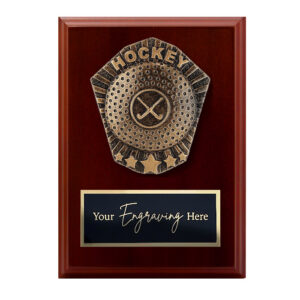 Cosmos Walnut Plaque Hockey