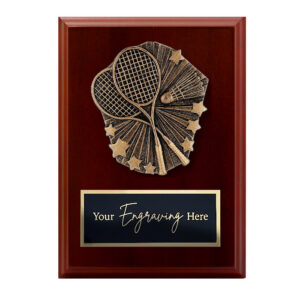 Cosmos Walnut Plaque Badminton