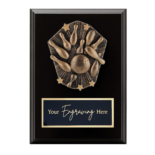 Cosmos Black Plaque Tenpin Bowling
