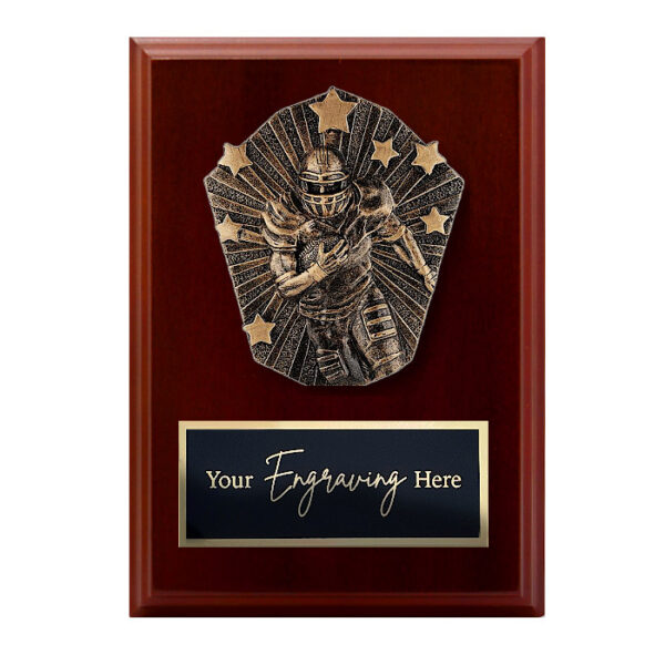 Cosmos Walnut Plaque American Football / Gridiron