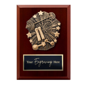 Cosmos Walnut Plaque Fitness