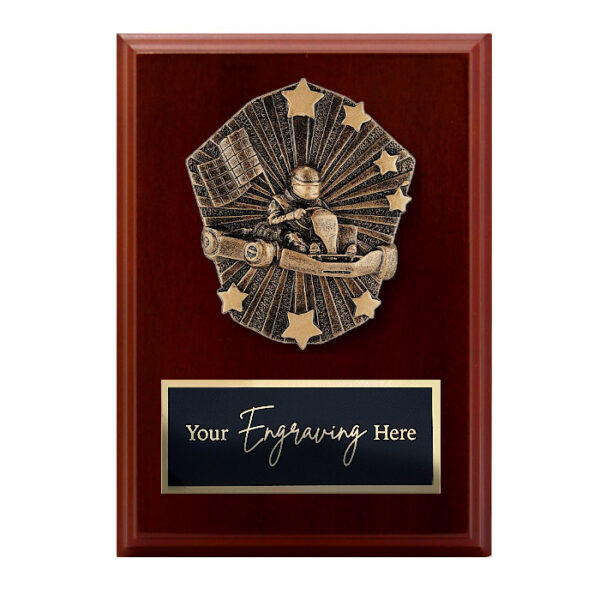 Cosmos Walnut Plaque Go Kart