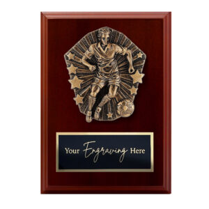 Cosmos Walnut Plaque Football / Soccer Male