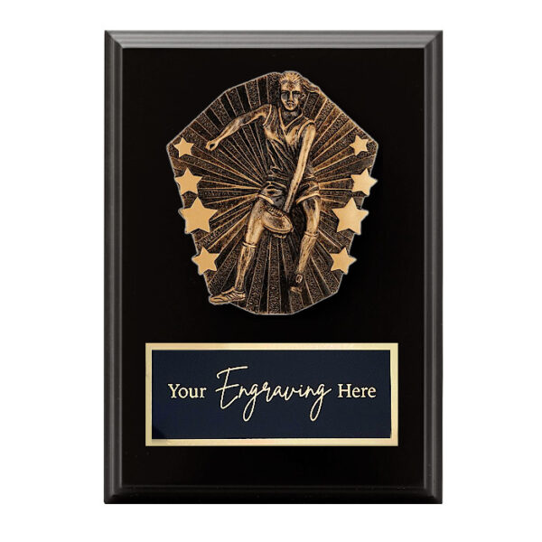 Cosmos Black Plaque Aussie Rules / AFL Female