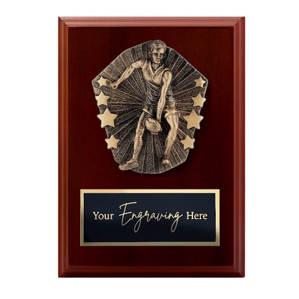 Cosmos Walnut Plaque Aussie Rules / AFL Male