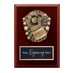 Cosmos Walnut Plaque Cricket Wicketkeeper