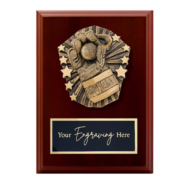 Cosmos Walnut Plaque Cricket Wicketkeeper