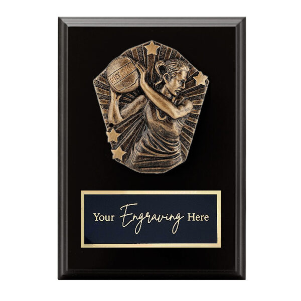 Cosmos Black Plaque Netball