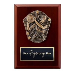 Cosmos Walnut Plaque Netball