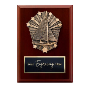 Cosmos Walnut Plaque Sailing