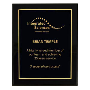 Black Wall Plaque - Black/Gold Plate