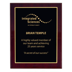 Rosewood Wall Plaque - Black/Gold Plate
