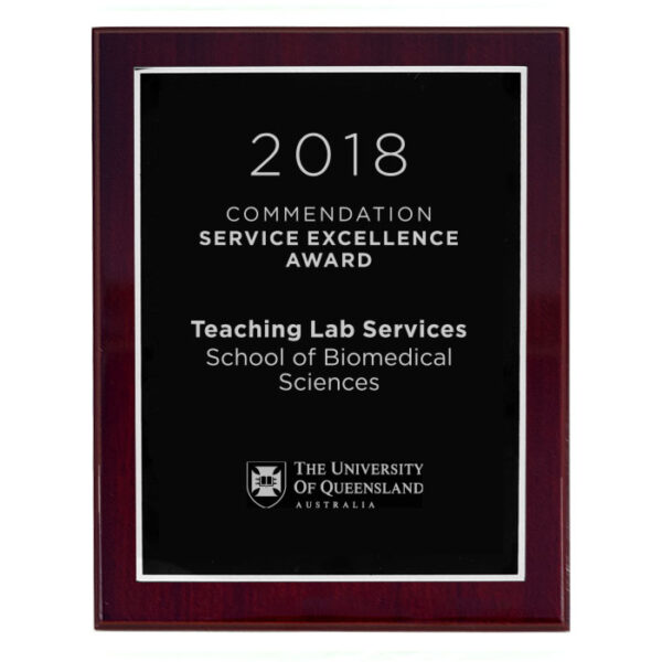 Rosewood Wall Plaque - Black/Silver Plate