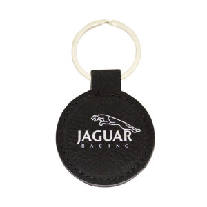 Keychain Circle – Black / Silver Leatherette