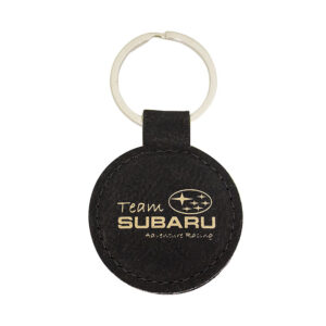 Keychain Circle – Black / Gold Leatherette