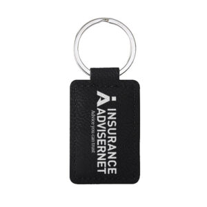 Keychain Rectangle – Black Leatherette