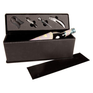 Wine Box with Tools - Black Leatherette