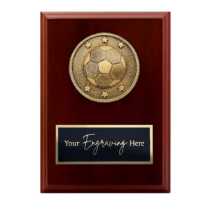 Spartan Walnut Plaque Football