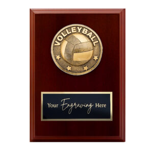 Spartan Walnut Plaque Volleyball