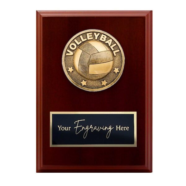 Spartan Walnut Plaque Volleyball