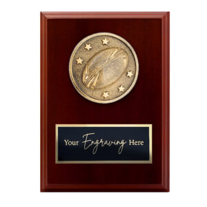 Spartan Walnut Plaque Rugby