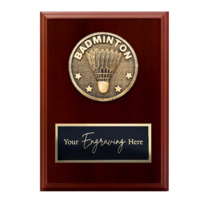Spartan Walnut Plaque Badminton