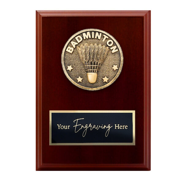 Spartan Walnut Plaque Badminton